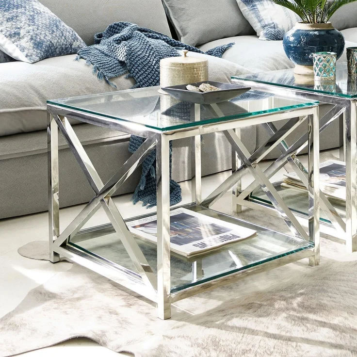 Mirabeau Beistelltisch Beistelltisch Stamford silber/klar – Bild 4