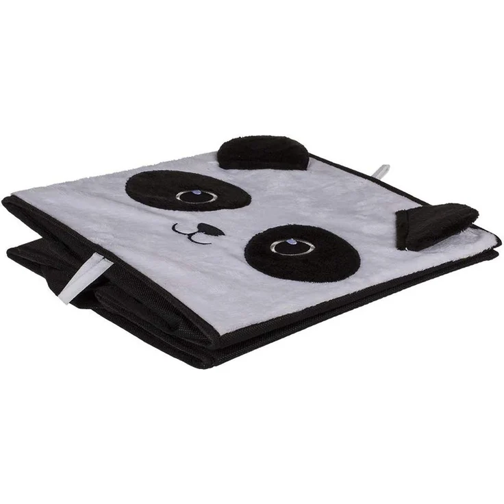 Aufbewahrungsbox Faltbox 27x27x28cm Panda Stoffkorb Polypropylen schwarz / weiß – Bild 2