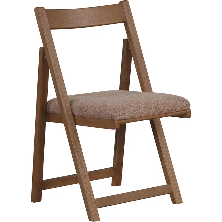 FANTASK Polsterstuhl Klappstuhl mit gebogenem Rückenlehne & Gummiholzbeinen, 2er Set Küchenstühle klappbar für Esszimmer, Hochzeit & Restaurant (Walnuss)