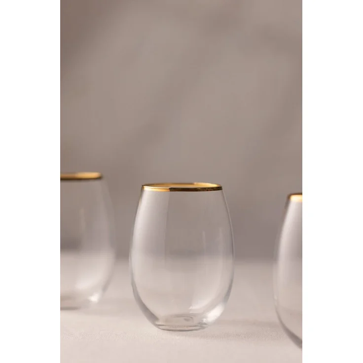 Hermia Concept 'Astoria 350 - Gold, Transparent' Gläser-Set (4-teilig), Gold / Transparent, 8,1 x 8,1 x 10,2 cm, 350 ml – Bild 2