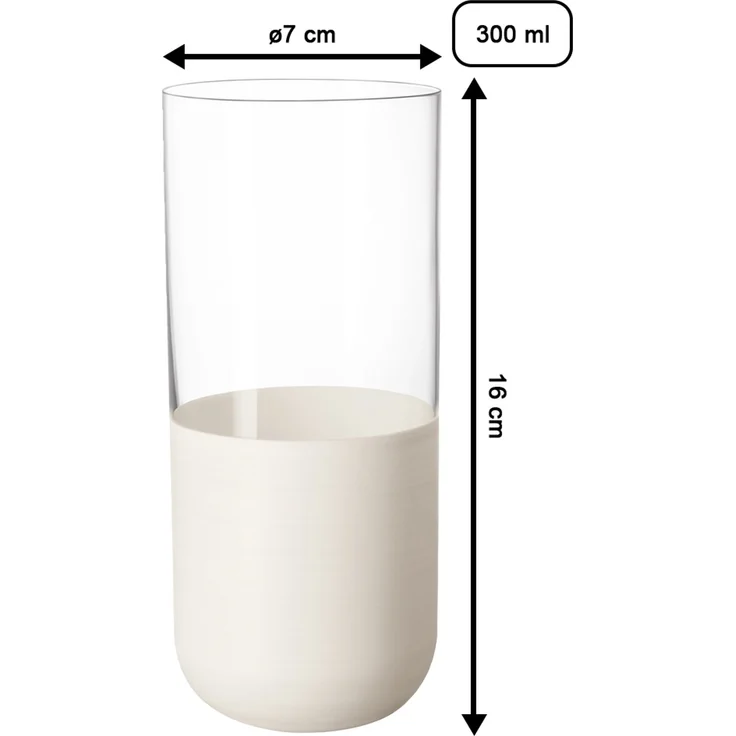 Villeroy & Boch Manufacture Rock Blanc Longdrinkbecher 300 ml 4er Set – Bild 2