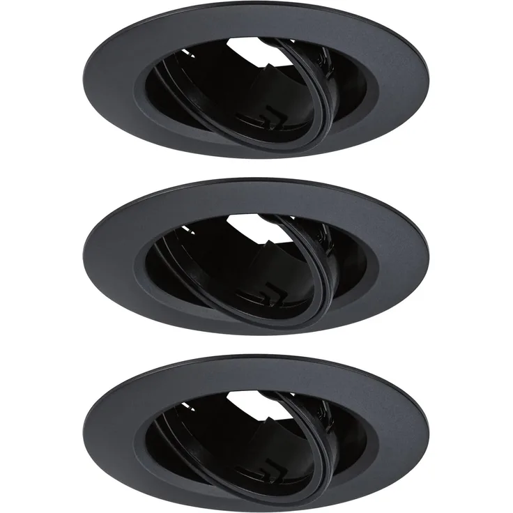 Paulmann LED Einbauleuchte 3er-Set schwarz schwenkbar Ø 9 cm