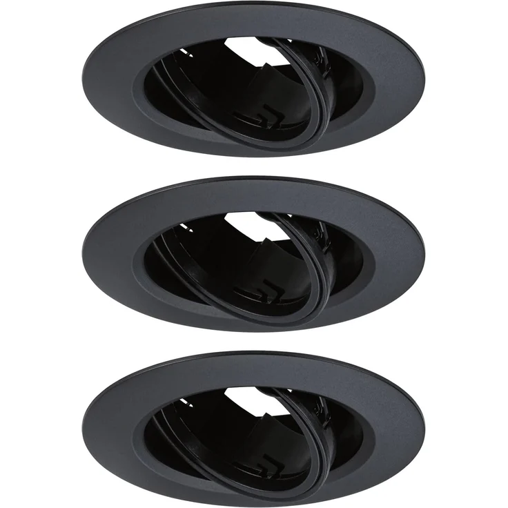 Paulmann LED Einbauleuchte 3er-Set schwarz schwenkbar Ø 9 cm – Bild 1