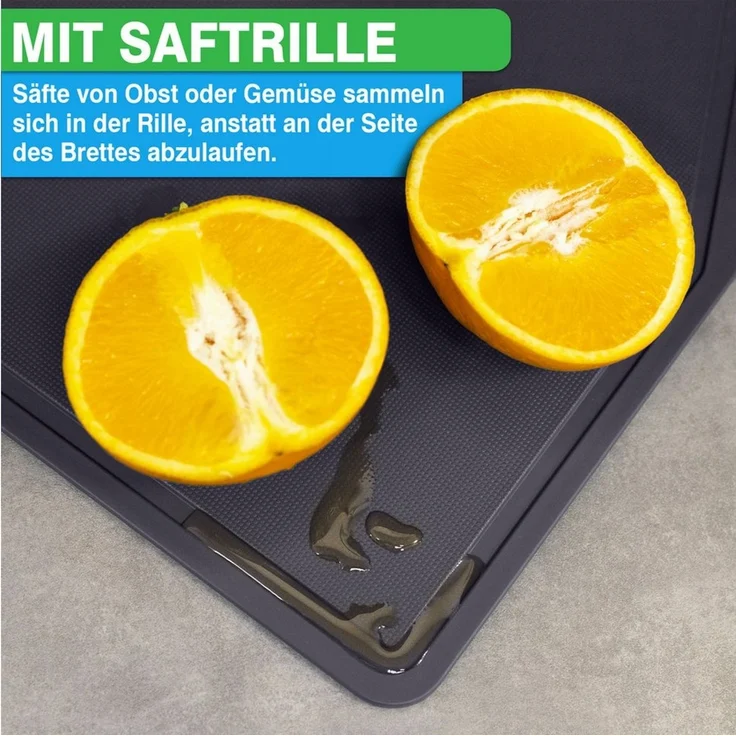 YourCasa Schneidebrett 3er Set - Trichterform & Saftrille - Rutschfest Spülmaschinenfest, (Set, 3 Schneidebretter, 25x34 cm, 22x29 cm, 20x25 cm), Saftrille, BPA frei, Trichterform – Bild 3