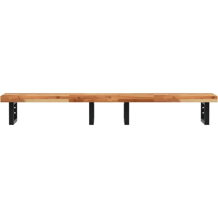 vidaXL Waschbeckenregal Wandmontage Stahl und Akazienholz 3302757 – Bild 4