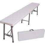 Bierzeltbank für 4 Personen Kunstoff weiß 180 cm klappbar Klappbank Partybank Bierbank