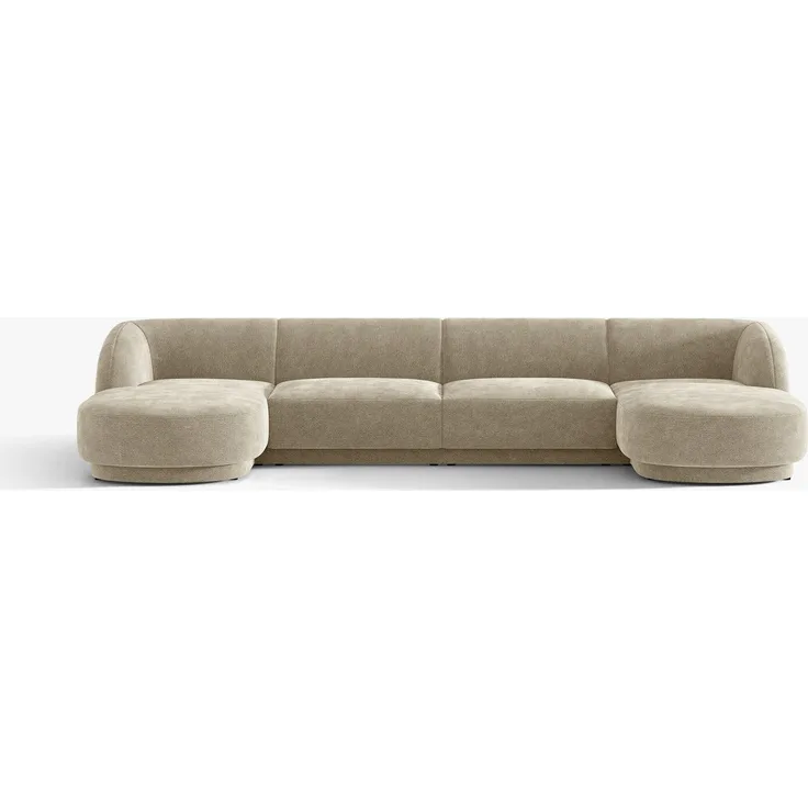 Micadoni Panorama-Sofa Miley 5-Sitzer Chenille Eden Dunkelbeige