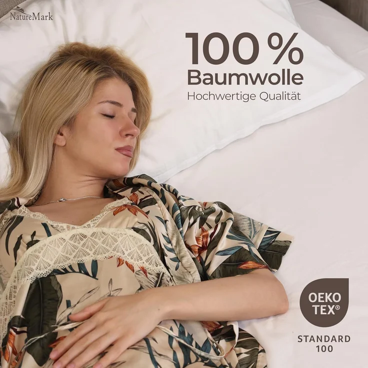 GREEN MARK Textilien Klassische Bettlaken | Betttuch | Laken | Leintuch | Haustuch 100% Baumwolle ohne Gummizug vielen Größen und Farben Größe: 180x275 cm, Natur/Creme – Bild 3