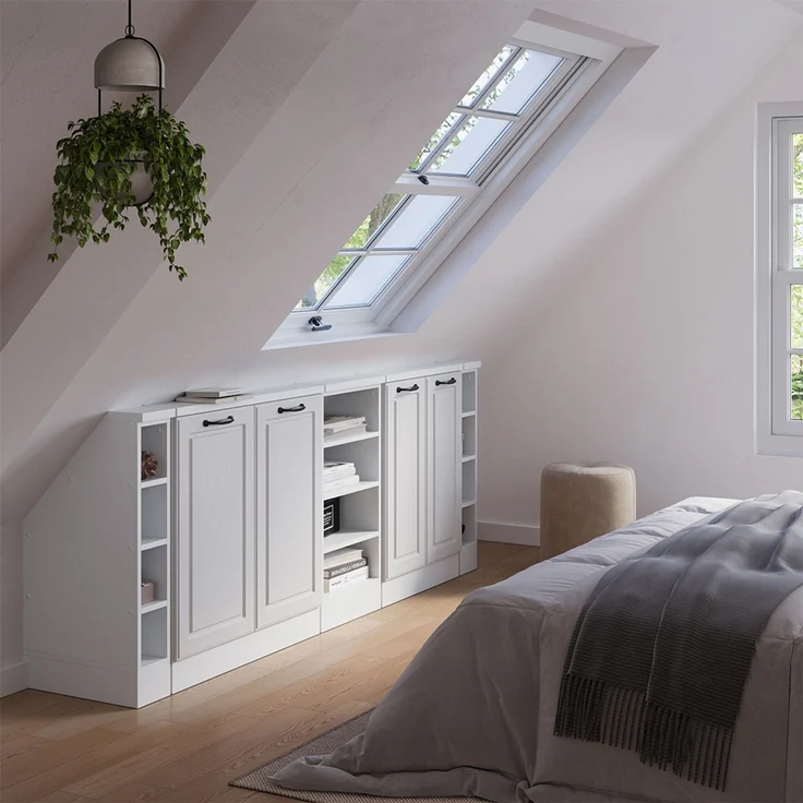 Küchenschrank für Dachschrägen R-Line Weiß Landhaus 210 cm 5er Set Vicco – Bild 5