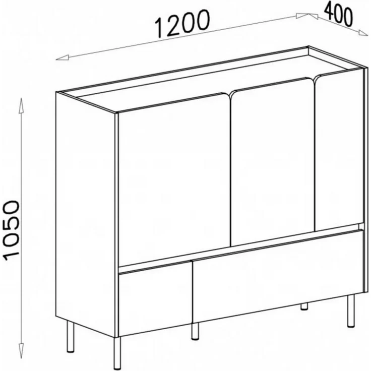 Deine Möbel 24 Kommode LIBU 08 Sideboard 120 cm breit (Set, 3 St, Kinderzimmer Jugendzimmer Schlafzimmer Wohnzimmer), LIBU-Kollektion Beige Eukalyptus Eiche – Bild 2