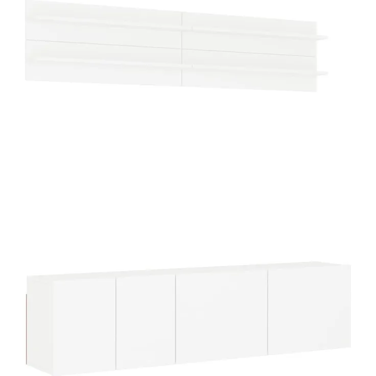 vidaXL 6-tlg. Wohnwand Weiß Holzwerkstoff 3216478