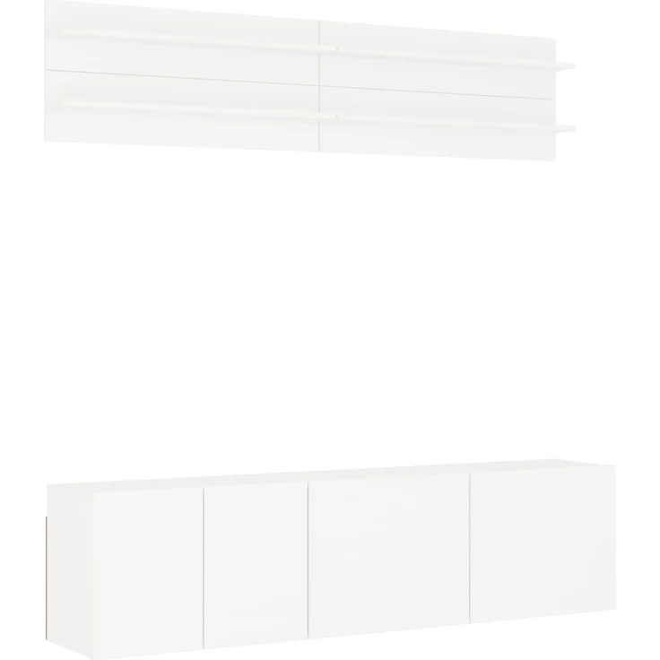 vidaXL 6-tlg. Wohnwand Weiß Holzwerkstoff 3216478 – Bild 1