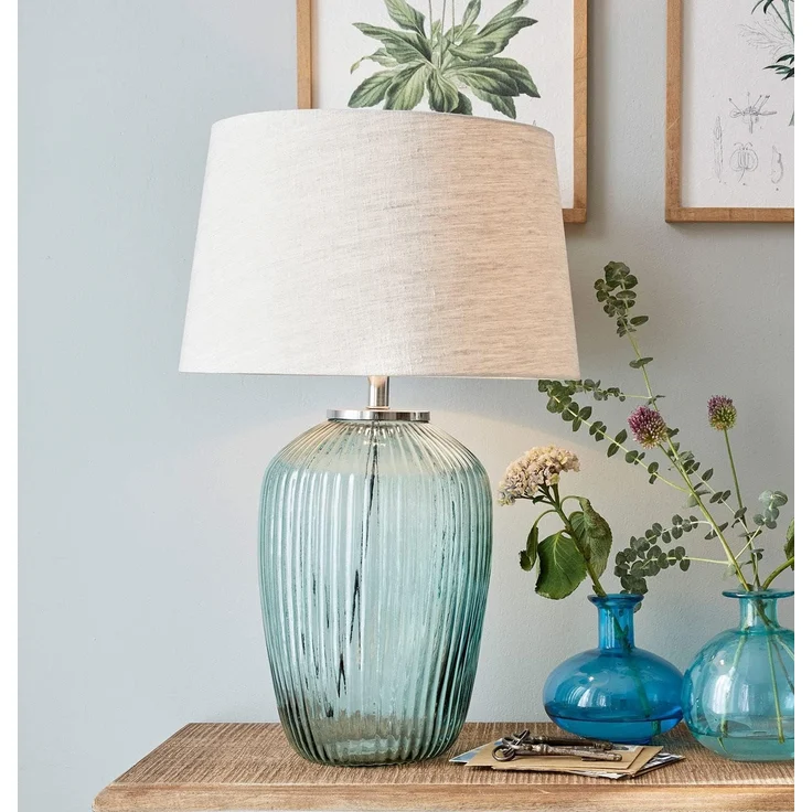 Mirabeau Tischleuchte Tischlampe Fenis creme/grün – Bild 3