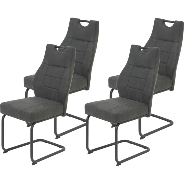 Apollo Linda Esszimmer-/Küchenstuhl, Metall, Anthrazit, 4er Set – Bild 1