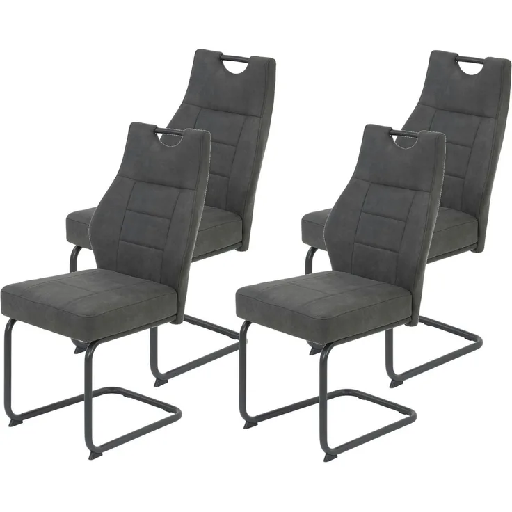 Apollo Linda Esszimmer-/Küchenstuhl, Metall, Anthrazit, 4er Set