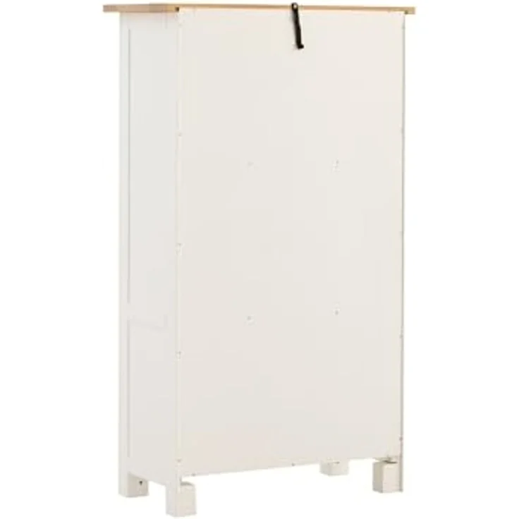 Highboard Capera 85x150x42cm Pinienholz Weiß Braun Schiebetüren Rustikal Viel Stauraum für Wohnzimmer Esszimmer | massivum – Bild 5