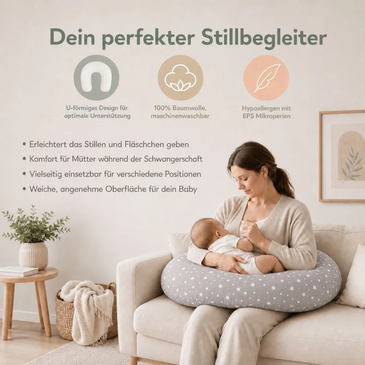 Fillikid Stillkissen Stillkissen EPS Mikroperlen 190 cm Exklusiv – Bild 3