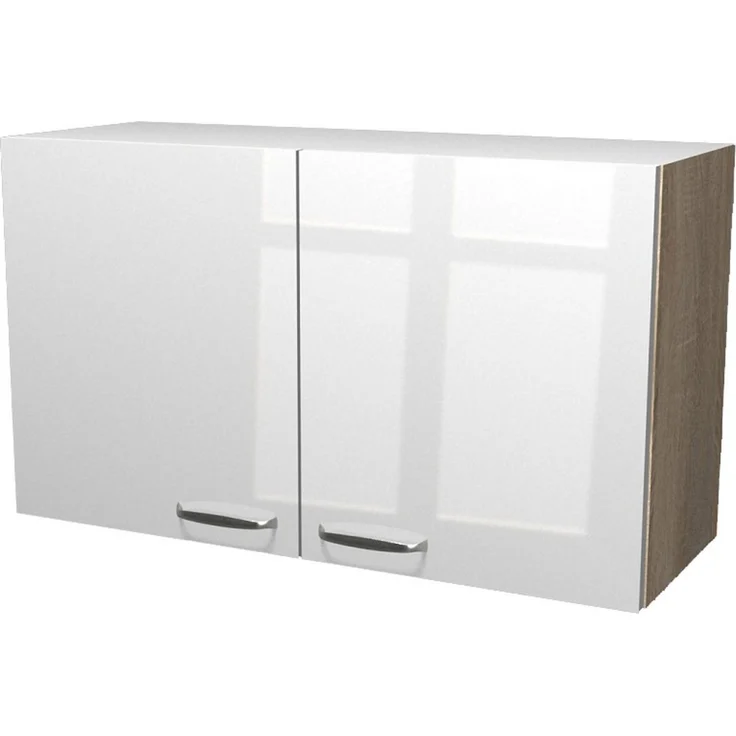 Flex-Well Hängeschrank Hängeschrank Küche - 100 cm breit - Hochglanz Weiß Sonoma Eiche – Vale – Bild 1