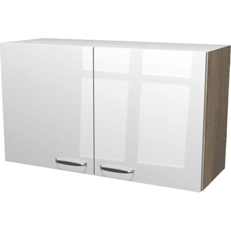 Flex-Well Hängeschrank Hängeschrank Küche - 100 cm breit - Hochglanz Weiß Sonoma Eiche – Vale