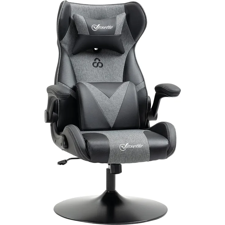 Vinsetto Schreibtischstuhl höhenverstellbarer Bürostuhl, 360° drehbar (Gamingstuhl, 1 St), für Büro, Schlafzimmer, Schwarz