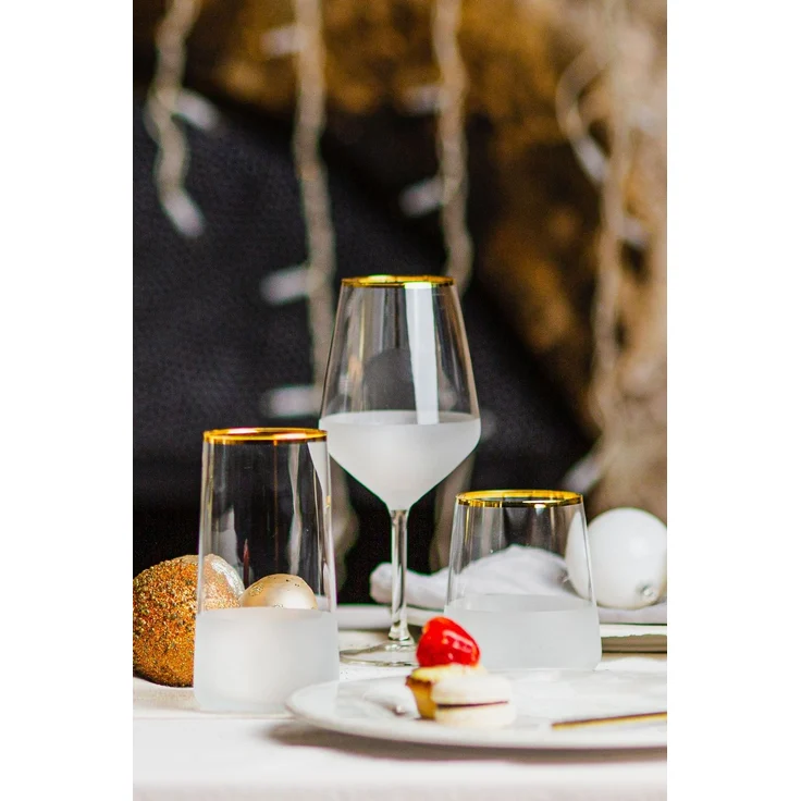 Hermia Concept 'Nish 530' Weingläser-Set (4-teilig), Gold / Transparent, 9,1 x 9,1 x 21,8 cm, 530 ml – Bild 3
