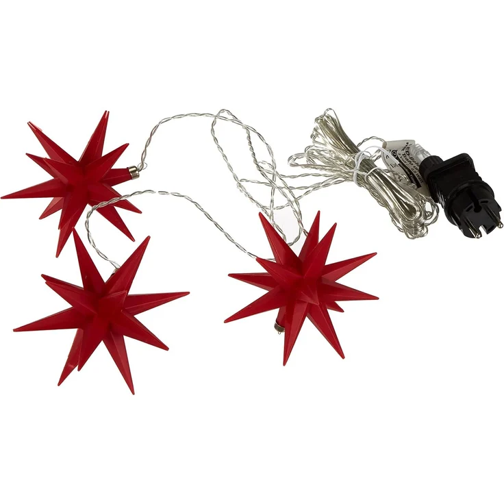Saico LED-Stern mit Timer Ø 12 cm warmweiß rot 3 Stück – Bild 3