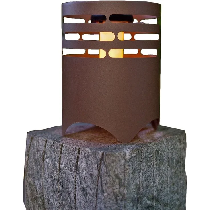Solar-Feuerkorb, rostoptik 12 LED mit Flammeneffekt – Bild 1