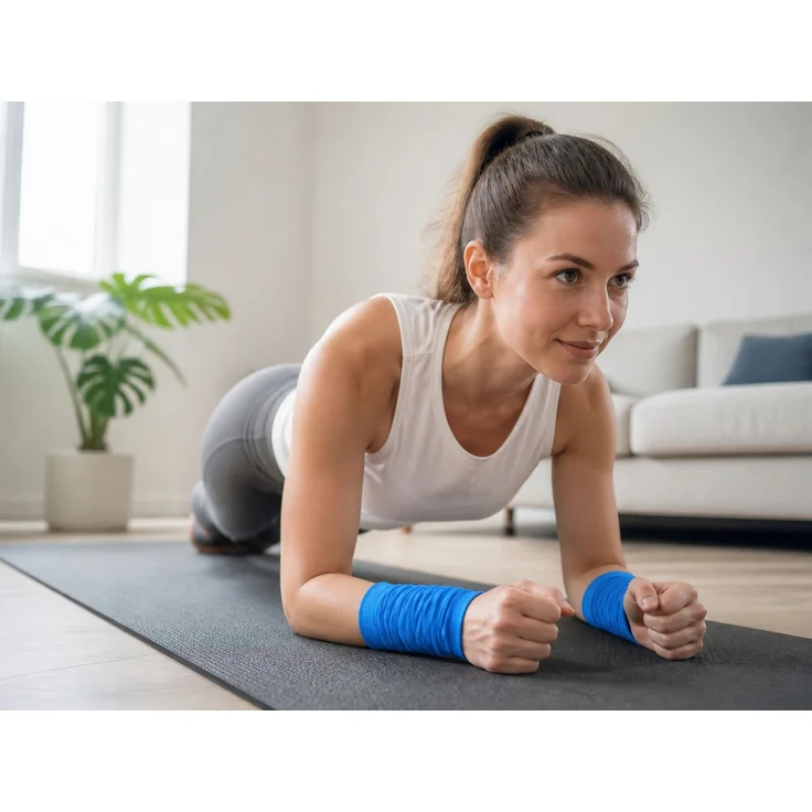2er Set kühlende Sport-Handgelenkbänder schnelltrocknend Blau – Bild 2