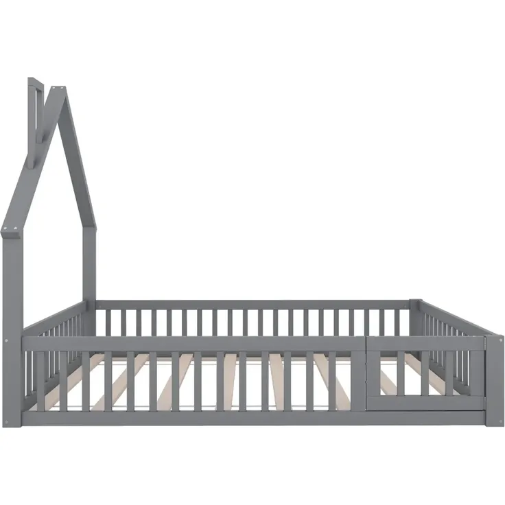 Hausbett mit Lattenrost und Rausfallschutz, 140x200 cm, Kinderbett, Jugendbett, Kiefer – Bild 7