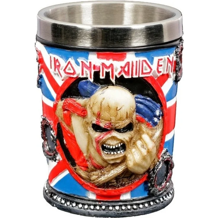 Figuren Shop GmbH Becher Iron Maiden Schnapsbecher - Trooper - Merchandise, Kunststein (Polyresin), Edelstahl – Bild 4