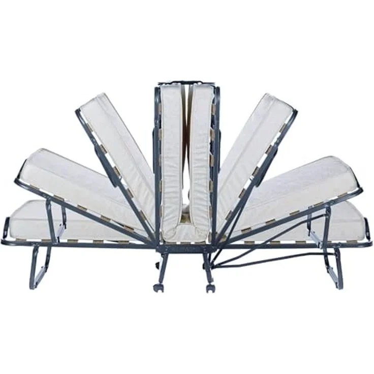 Talamo Italia - Klappbett Clizia, platzsparendes Feldbett mit 15-Lattenrost, inklusive Schutzhülle, 100% Made in Italy, 80x200h40 cm, Matratze inklusive – Bild 6