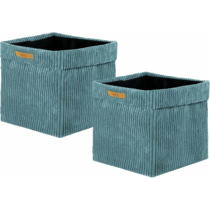 Lycce faltbare Aufbewahrungsbox, 2er Set - Cord, passend für Kallax Regal, abnehmbarer Bezug, robust, formstabil Türkis 31x33x33cm – Bild 1