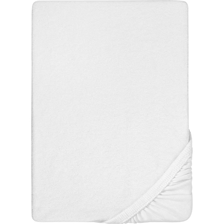 biberna Frottee-Stretch-Spannbetttuch 0012344, weiß, 1x 180x200 cm - 200x200 cm – Bild 1