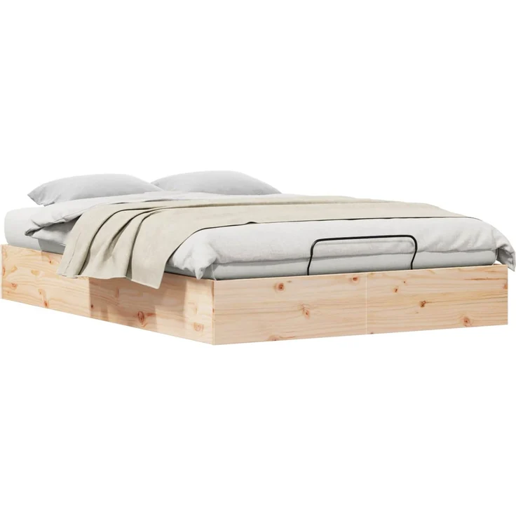 vidaXL Ottoman Bettgestell mit Stauraum Natur 120x190 cm 3418774 – Bild 1