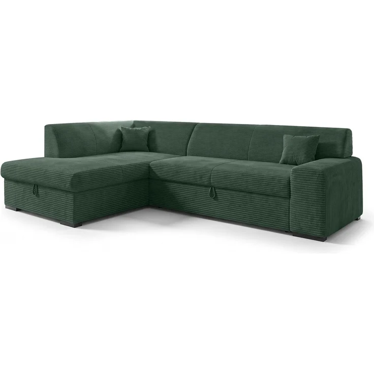 AX LIVING Couch für Wohnzimmer Lucera 260 cm Flaschengrün Schlafsofa L – Bild 4