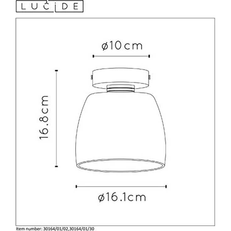 Lucide TYLER Deckenleuchte Badezimmer, Ø 16,1 cm, 1xG9, IP44, Schwarz, dimmbar, Glas – Bild 3
