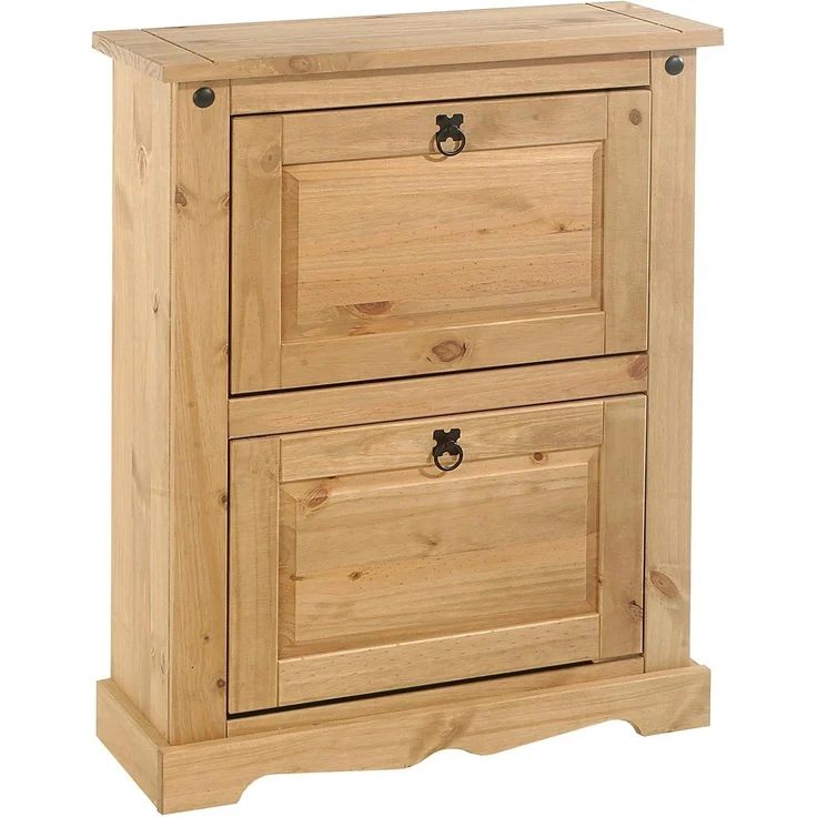 IDIMEX Schuhkommode TEQUILA, Schuhkipper Schuhschrank Schuhkommode Mexiko Stil 2 Klappen braun