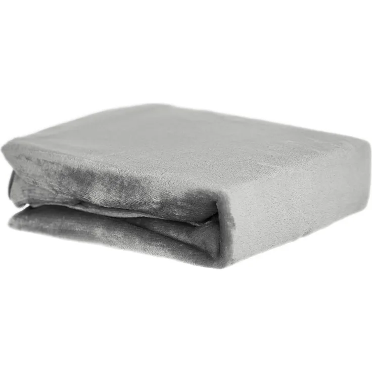 Plüsch Spannbettlaken 140-160 x 200 cm + 30 cm mit Rundumgummizug - Cashmere Touch 180 gsm Grau