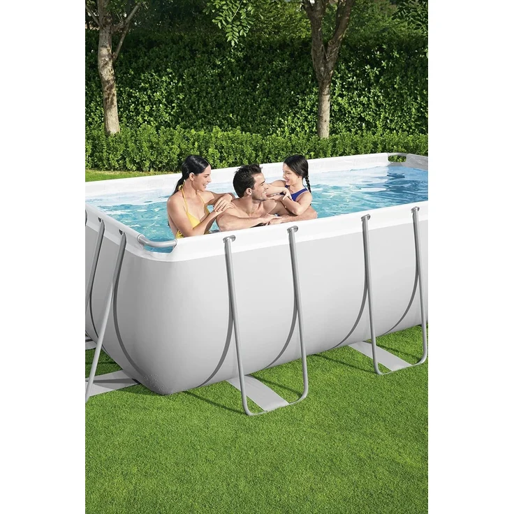 Power Steel™ Frame Pool, Lichtgrau, 404 x 201 x 100 cm – Bild 13