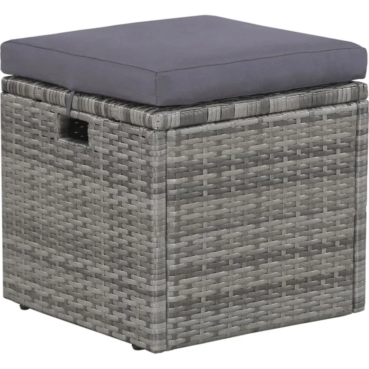 vidaXL 6-tlg. Garten-Lounge-Set, mit Auflagen, Poly Rattan Grau – Bild 7