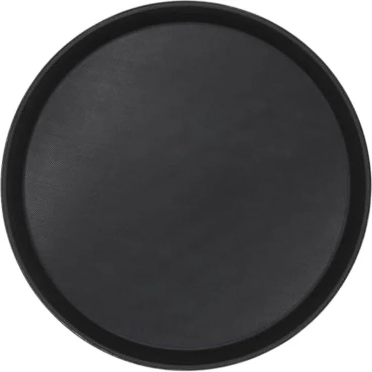 Spetebo Tablett 2er Set Serviertablett rutschfest rund 35 cm schwarz wiederverwendbar, Kunststoff, (Anzahl, 1-tlg, Set), wiederverwendbar – Bild 3