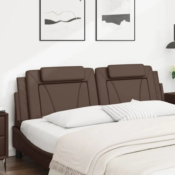 vidaXL Kopfteil-Kissen Braun 180 cm Kunstleder 374806 – Bild 3