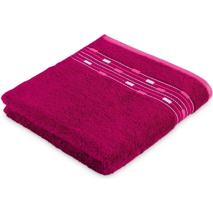 Möve for frottana Handtuch Magic Uni, Walkfrottee (1-St), mit Bordüre aus kleinen Rechtecken
