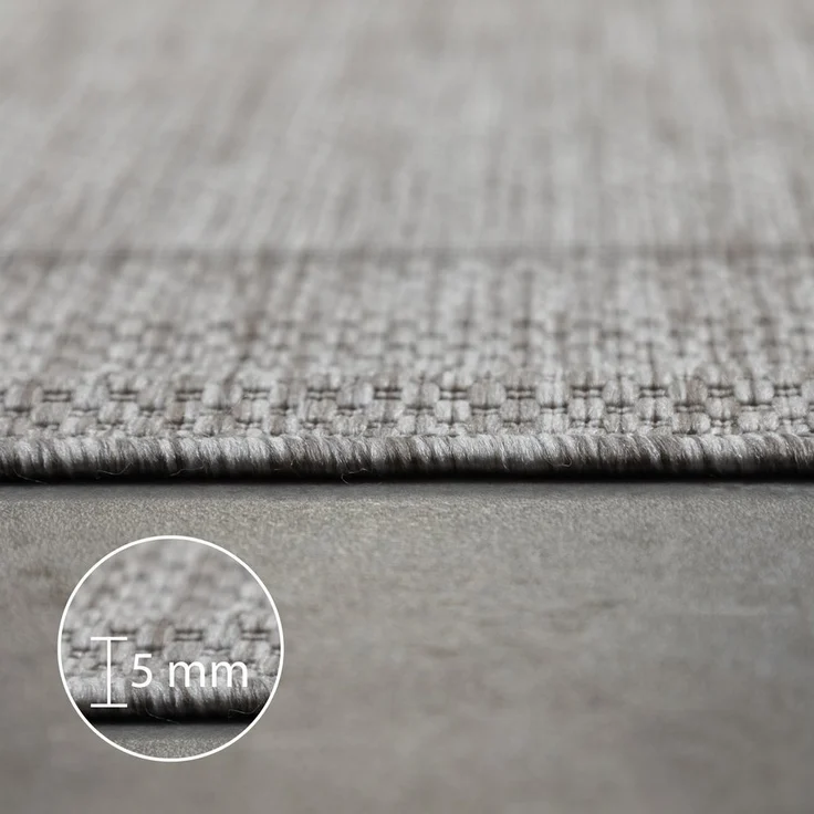 Carpettex Outdoorteppich Unicolor - Einfarbig, Läufer, Höhe: 5 mm, Teppich Wetterfest Balkon Küchenteppich Flachgewebe Sisaloptik – Bild 2