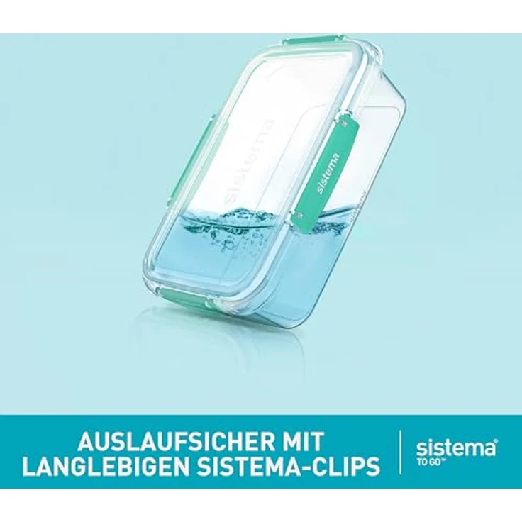 Sistema To Go Stax Frischhaltedosen | 1 L | 3 luftdichte Behälter mit Fächern | Auslaufsichere Versiegelung | Lunchbox Kinder & Erwachsene – Bild 3