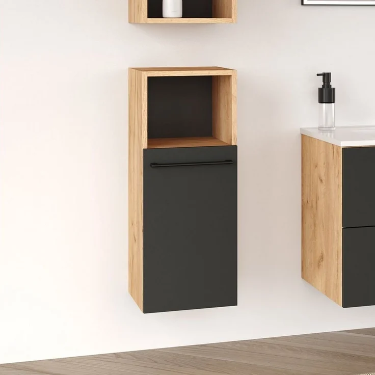 Planetmöbel Midischrank Midischrank LUX Gold Eiche / Anthrazit – Bild 1