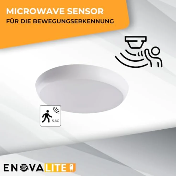 ENOVALITE LED-Deckenleuchte, Sensor, EEK: F, 18W, 1880lm, 4000K, Ø250mm – Bild 4