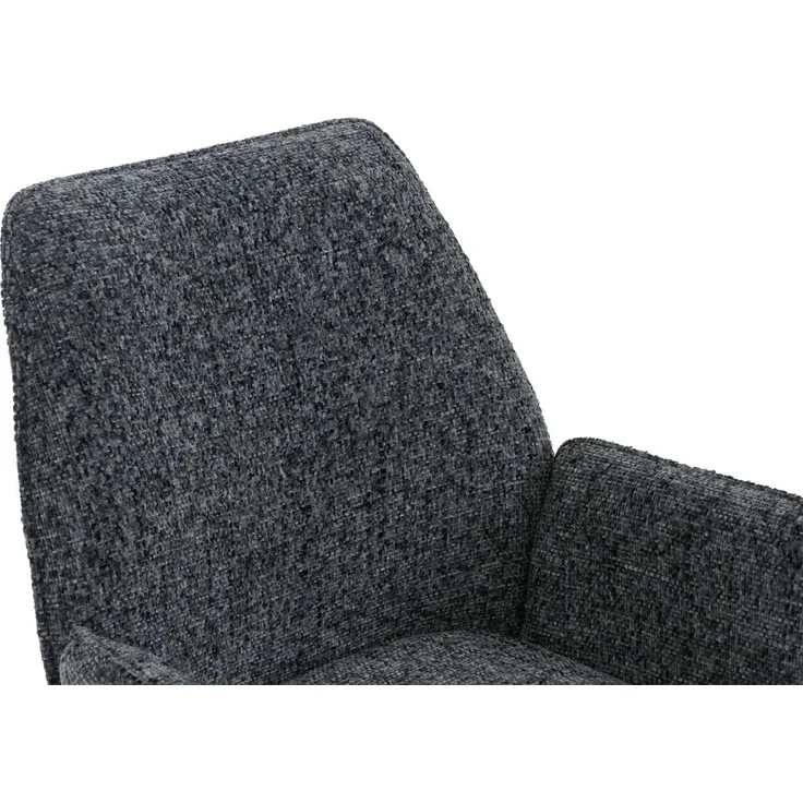 Esszimmerstuhl HWC-G67, Küchenstuhl, drehbar Auto-Position Metall Chenille (410g/m²) ~ Gestell schwarz, dunkelgrau – Bild 5