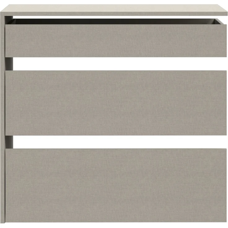 Forte SCHACH & MATT 2 Schubladenblock mit 3 Schubladen, Innenkommode für Kleiderschrank, Holzwerkstoff, Grau Textilnachbildung, 83,5 cm breit x 78,2 cm hoch x 52,7 cm tief – Bild 1