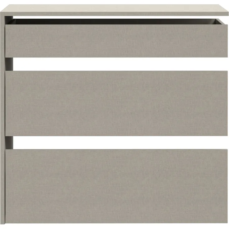 Forte SCHACH & MATT 2 Schubladenblock mit 3 Schubladen, Innenkommode für Kleiderschrank, Holzwerkstoff, Grau Textilnachbildung, 83,5 cm breit x 78,2 cm hoch x 52,7 cm tief